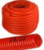Peszel rura karbowana 18/22mm 50m czerwona do rur pex pp kabli przewodów 320N osłonowa